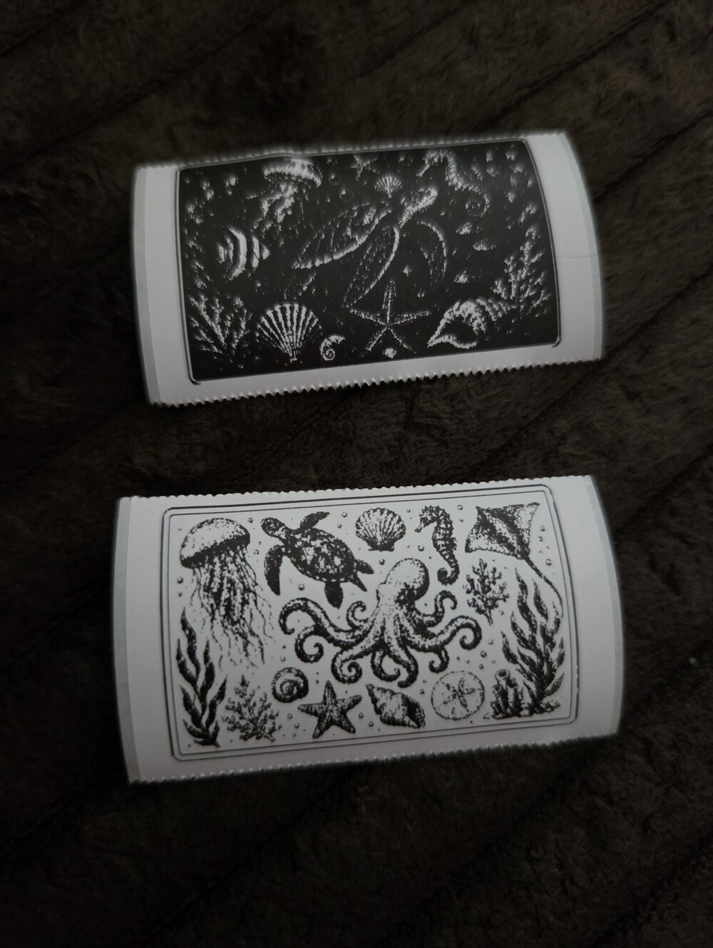 Black & White Sea Creature Sticker 2-Pack | 2” Ocean Life Stickers